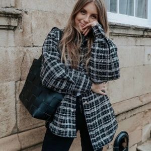 Black & White Oversized Plaid Shacket